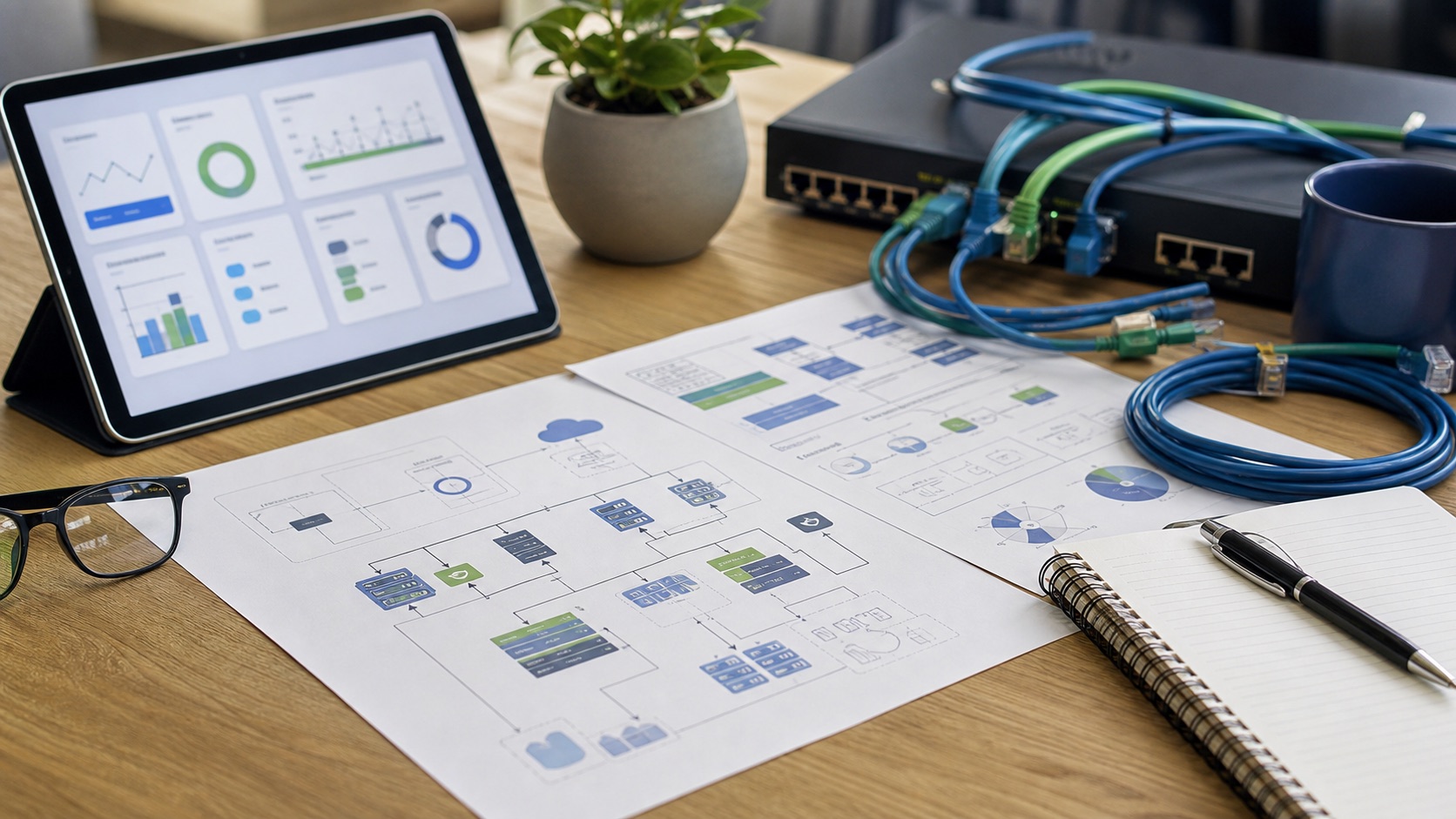Infrastructure diagrams and operational diagnostics workspace